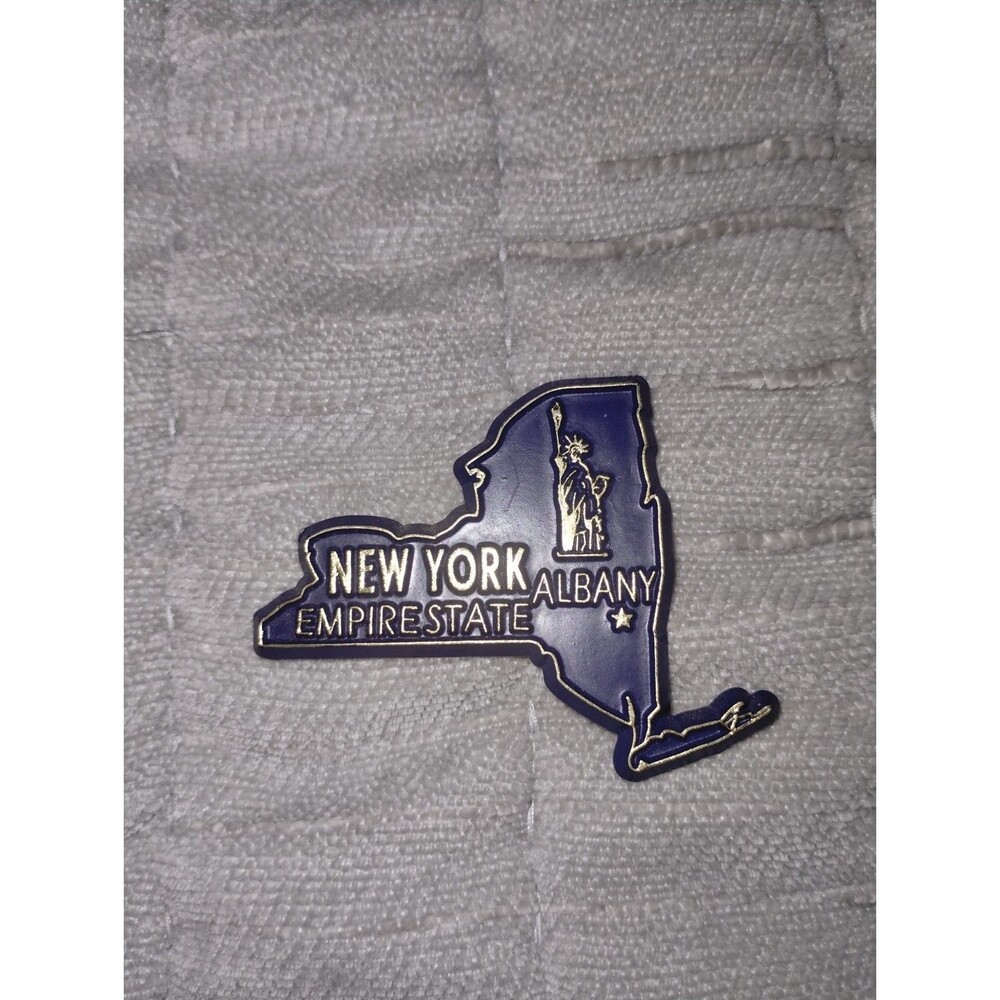 Vintage New York Empire State Albany Statue of Liberty Souvenir Fridge Magnet